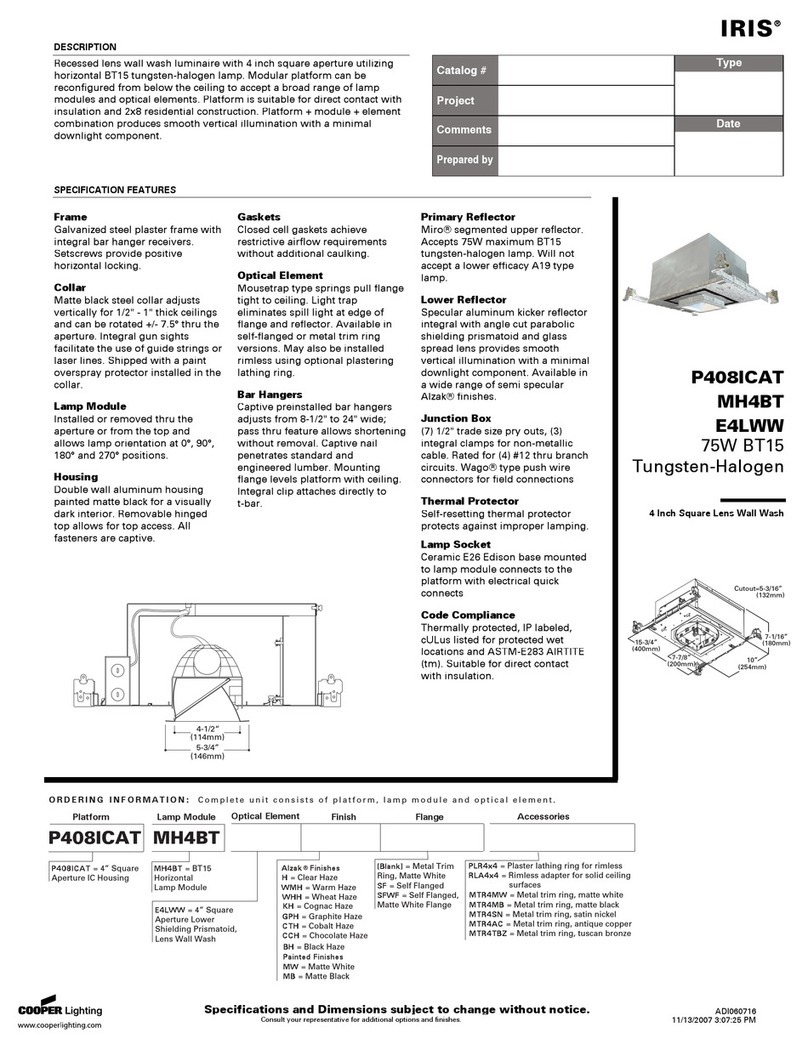 Cooper Lighting IRIS E4LWW Specification sheet