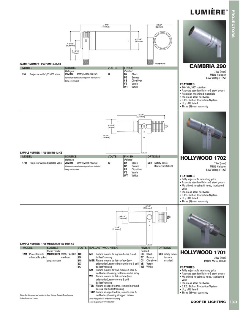 Lumiere LUMIERE CAMBRIA 290 User manual