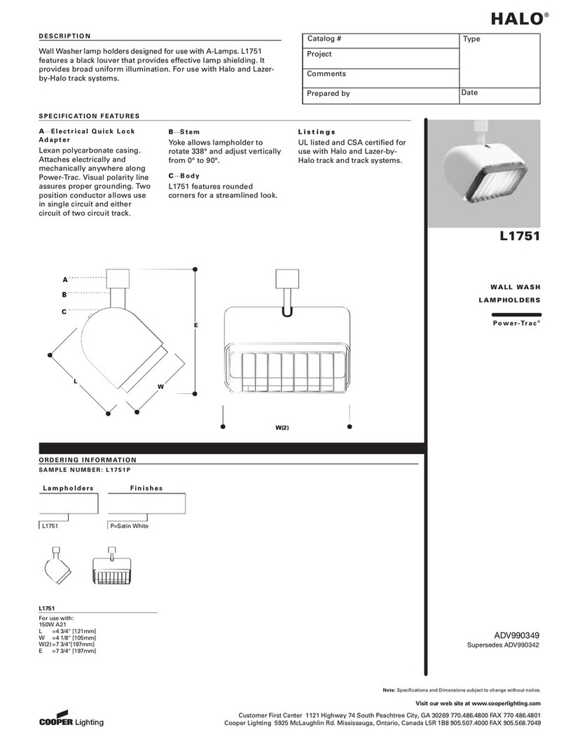 Cooper Lighting Halo L1751 User manual