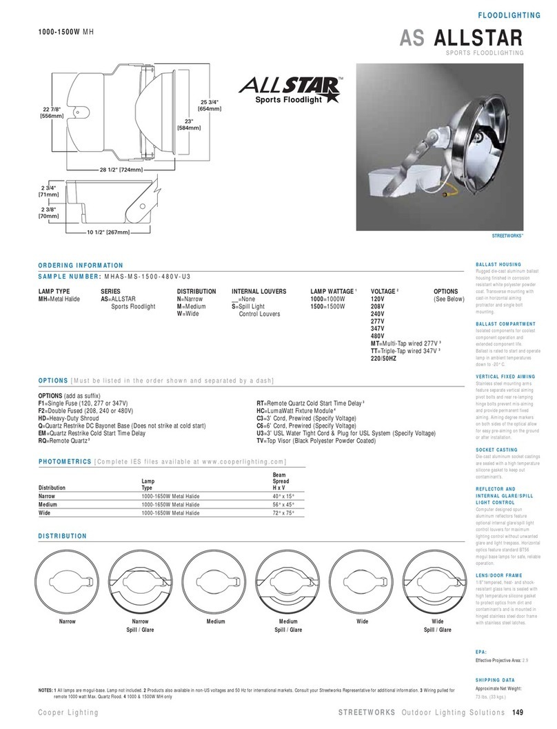 Cooper Lighting Allstar MHAS-MS-1500-480V-U3 User manual