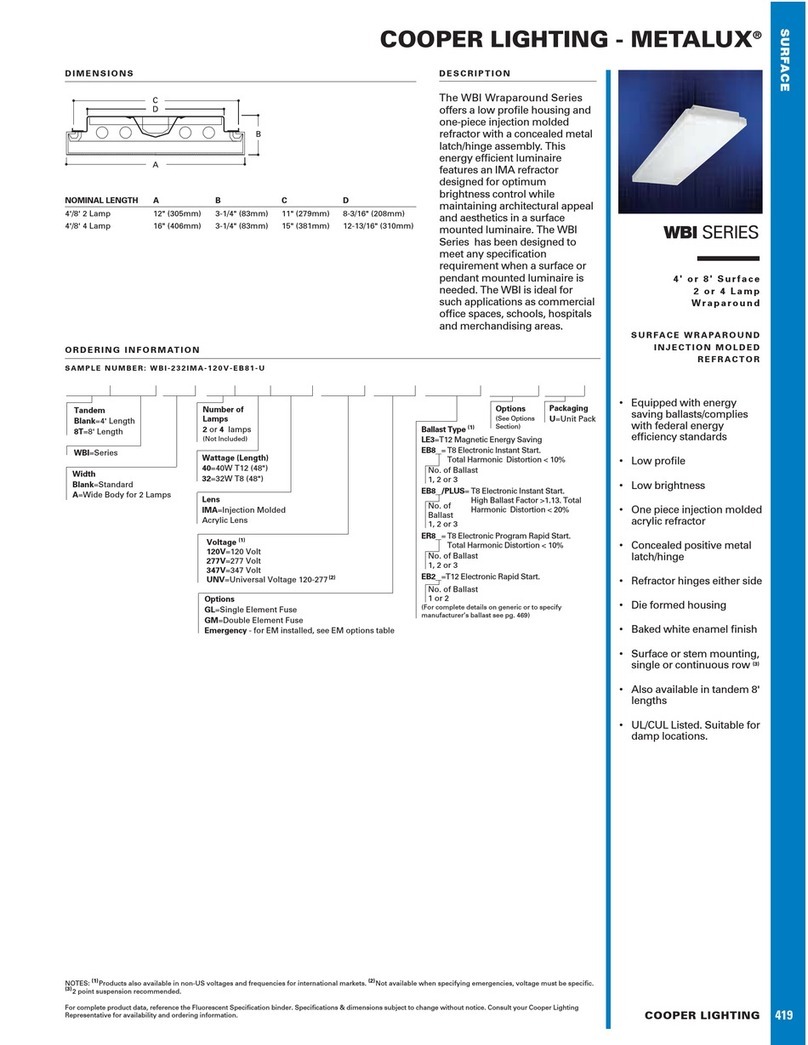Cooper Lighting Wraparound Series WBI User manual