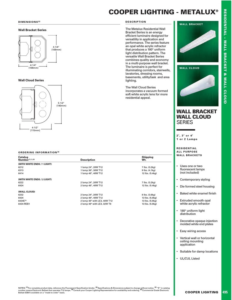 Cooper Lighting Wall Bracket User manual Cooper Lighting Wall Bracket User manual