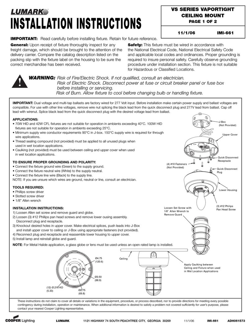 Cooper Lighting VS Series User manual