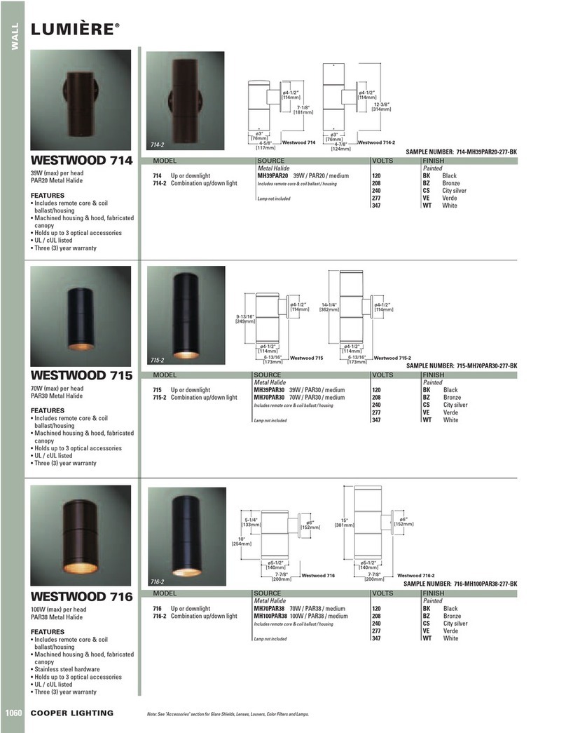 Cooper Lighting Westwood 714 User manual Cooper Lighting Westwood 714 User manual