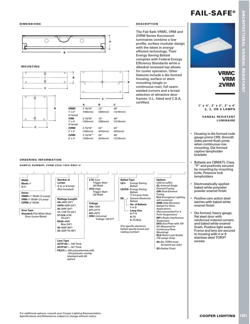 Cooper Lighting VRM User manual Cooper Lighting VRM User manual