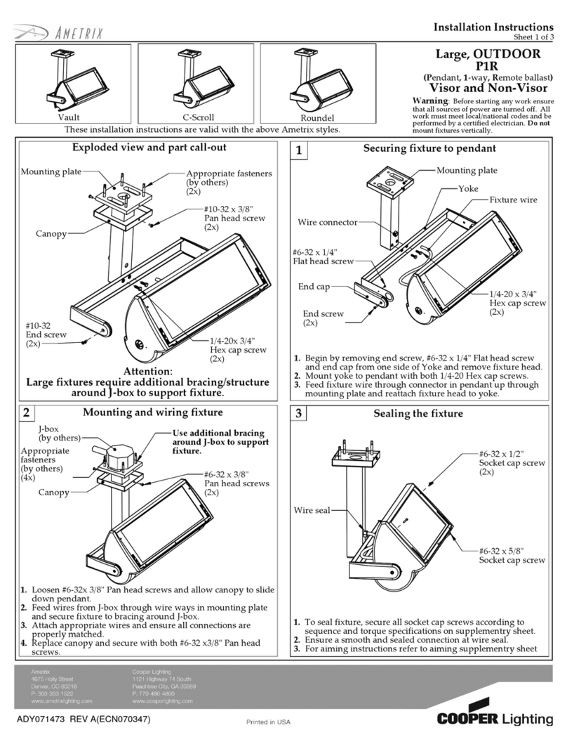 Cooper Lighting Visor and Non-Visor ADY071473 installation instructions