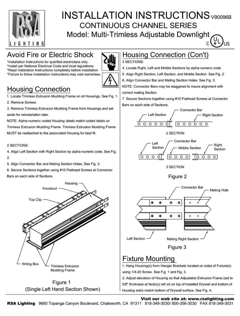 RSA Lighting V90096B User manual RSA Lighting V90096B User manual