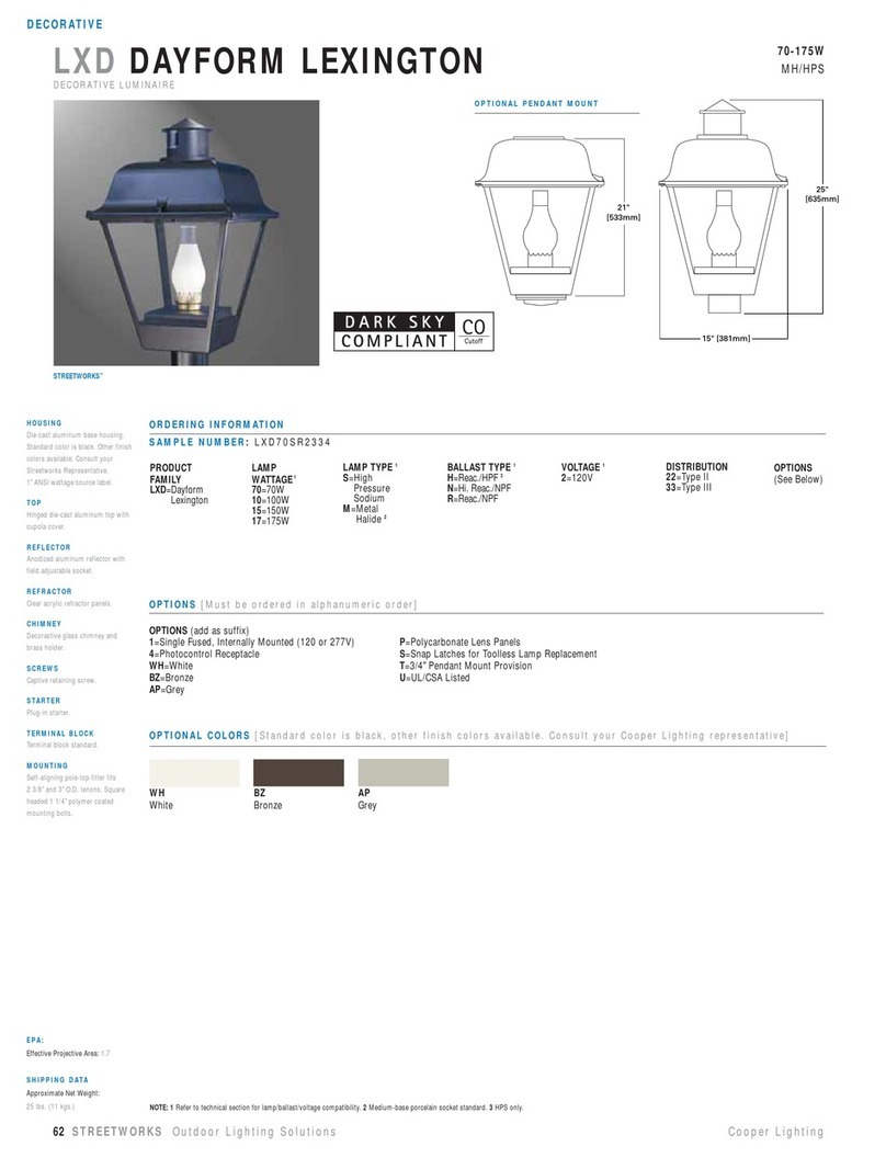 Cooper Lighting Lexington LXD70SR2334 User manual