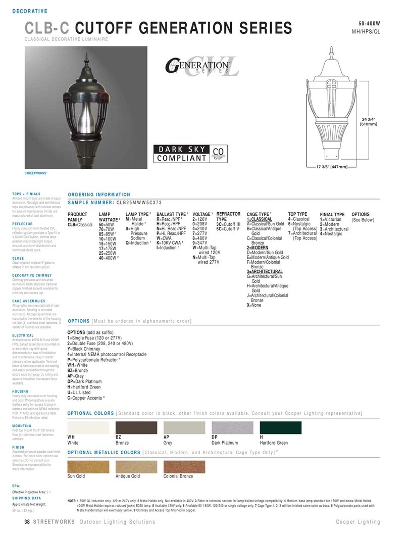 Cooper Lighting Generation CLB25MWW5C373 User manual Cooper Lighting Generation CLB25MWW5C373 User manual