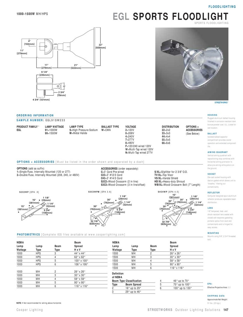 Cooper Lighting EGL91SW233 User manual