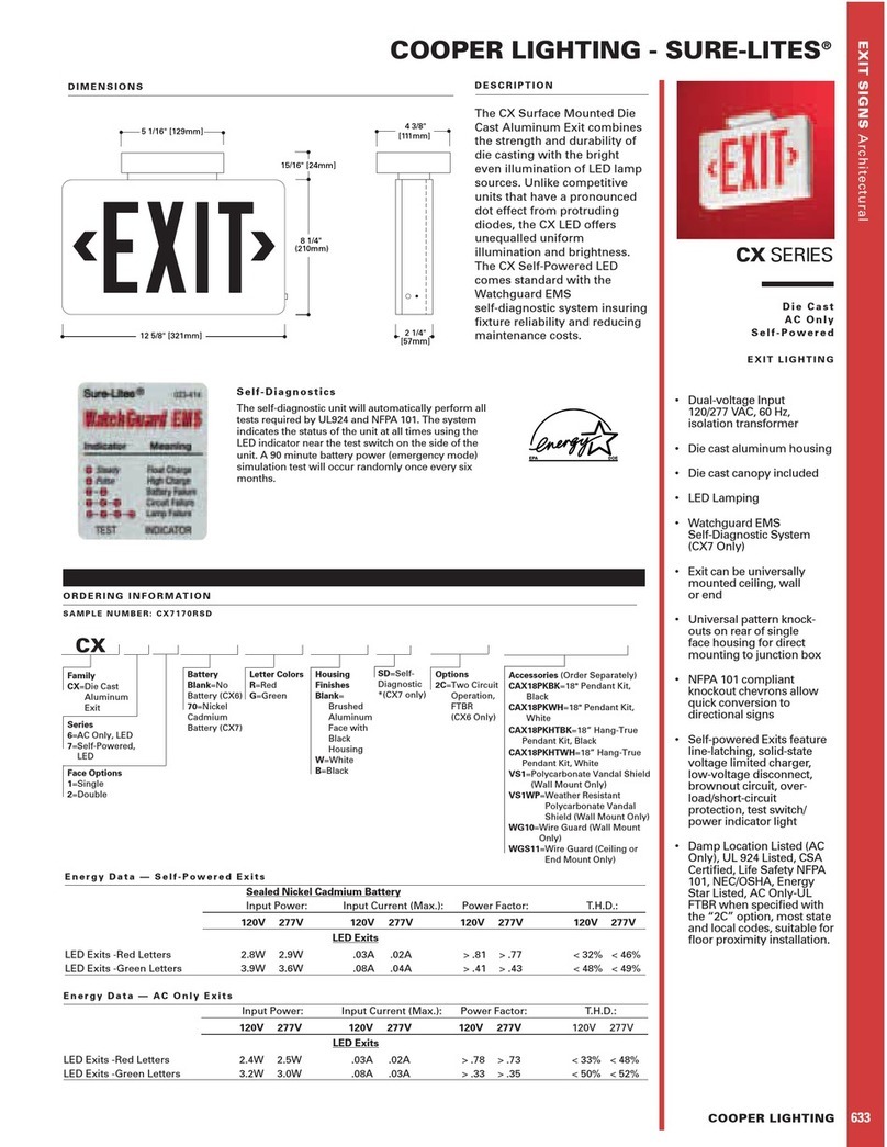 Cooper Lighting CX Series User manual