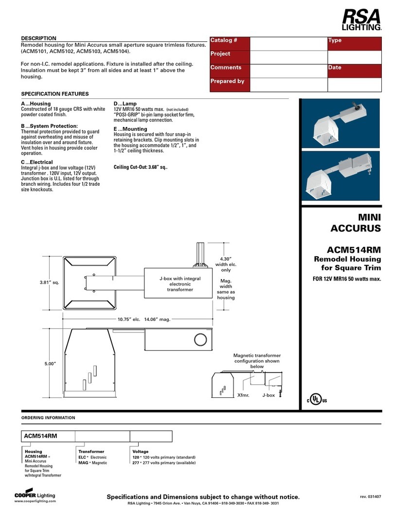 RSA Lighting MiniAccurus ACM5101 User manual