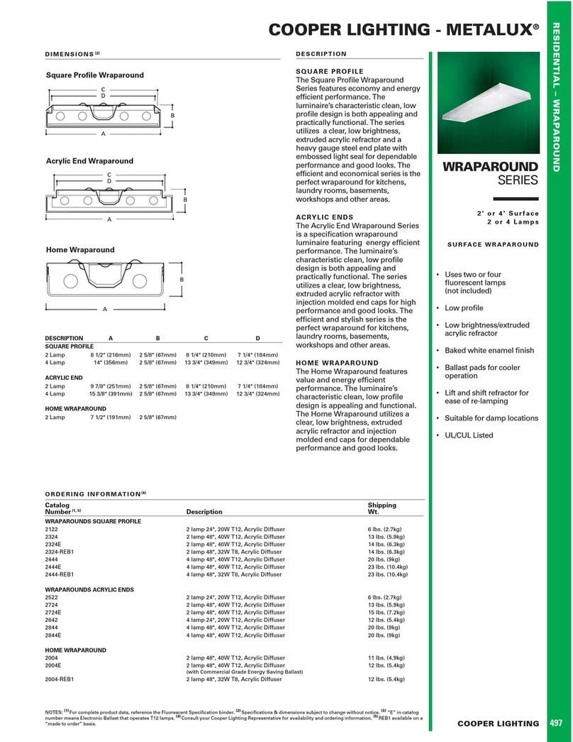 Cooper Lighting Metalux Wrap Round Series Specifications