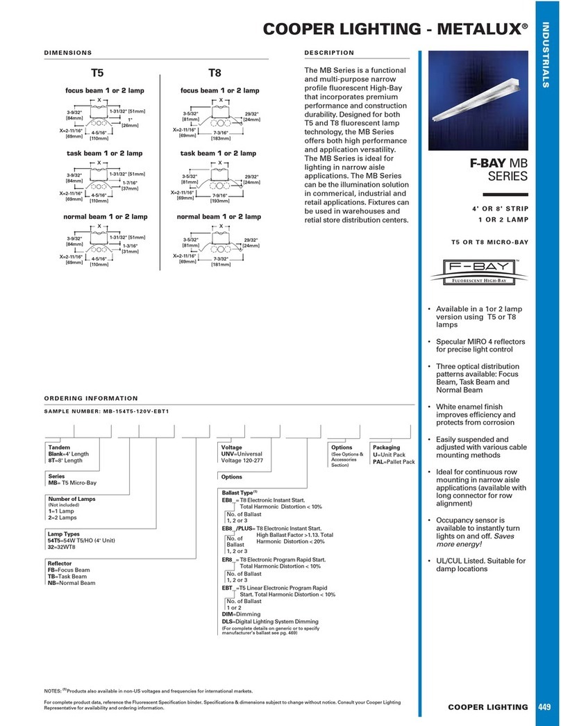 Cooper Lighting Metalux T5 Specifications