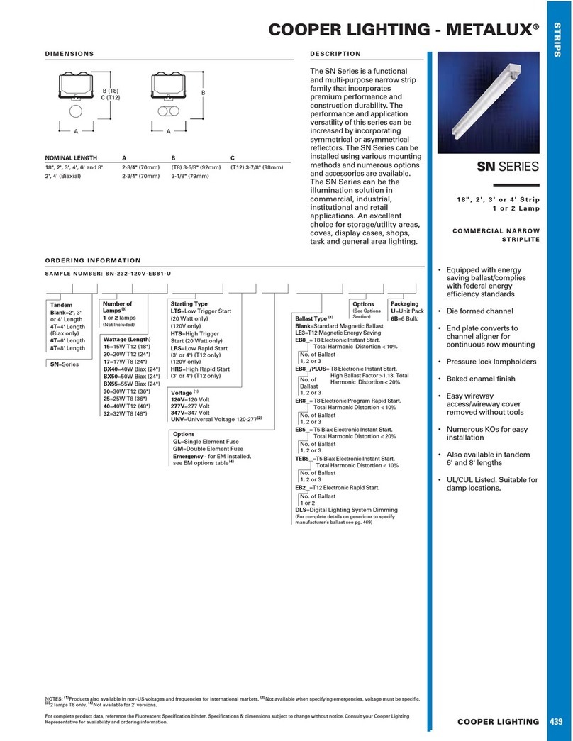 Cooper Lighting Metalux SN Series User manual