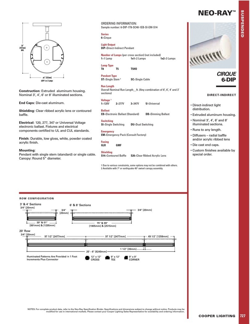 Cooper Lighting Neo-Ray Cirque 6-DIP User manual
