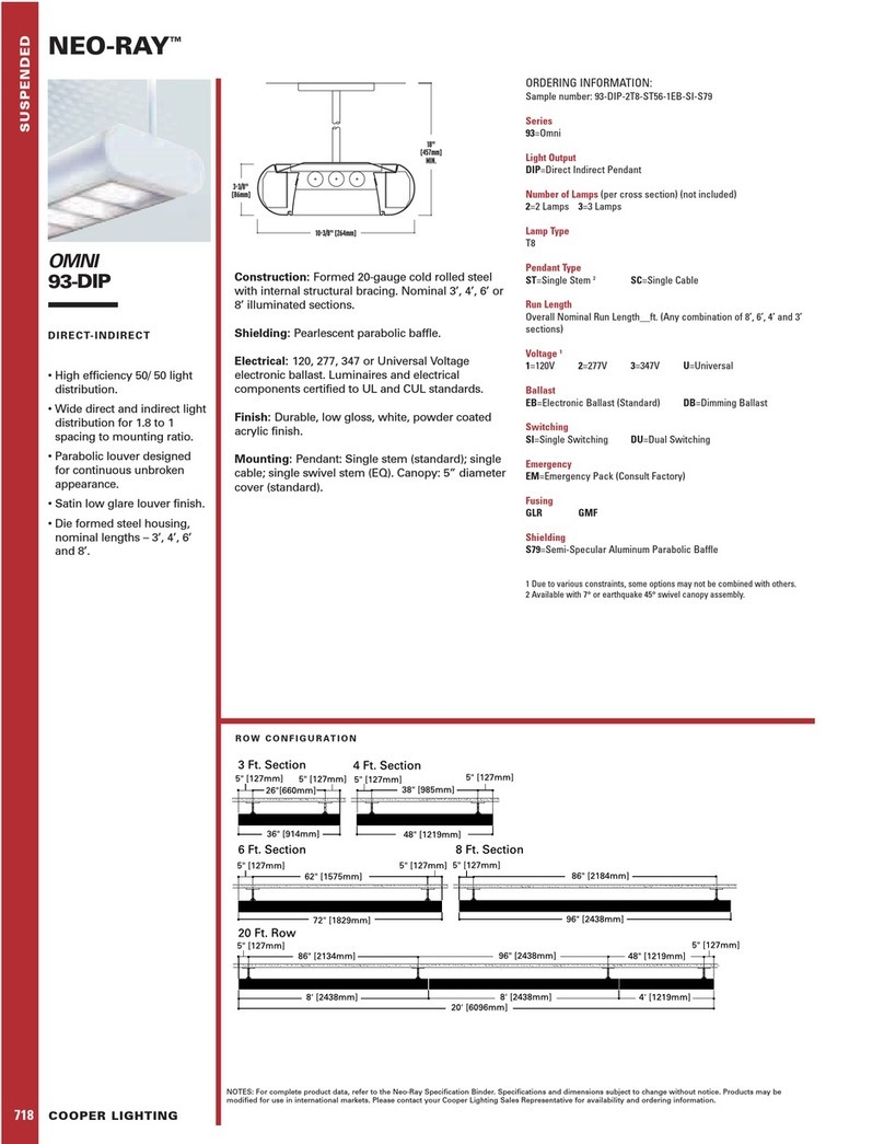 Cooper Lighting Neo-Ray 93-DIP Specification sheet