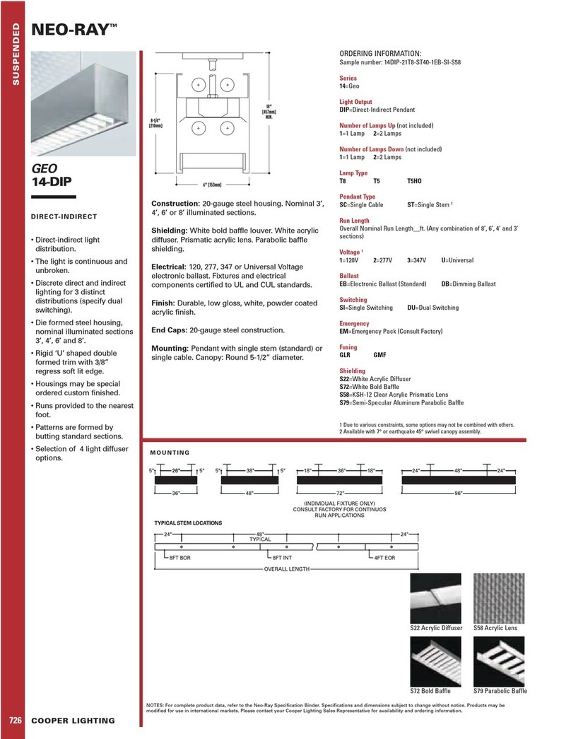 Cooper Lighting Neo-Ray Geo 14-DIP User manual