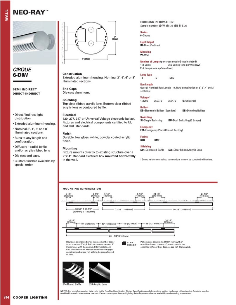Cooper Lighting Neo-Ray Cirque 6-DIW User manual Cooper Lighting Neo-Ray Cirque 6-DIW User manual