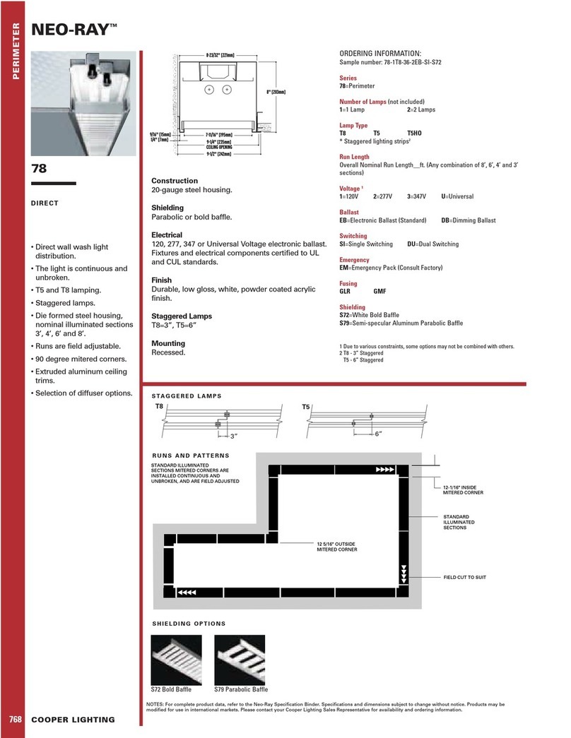 Cooper Lighting Neo-Ray 78 Specification sheet