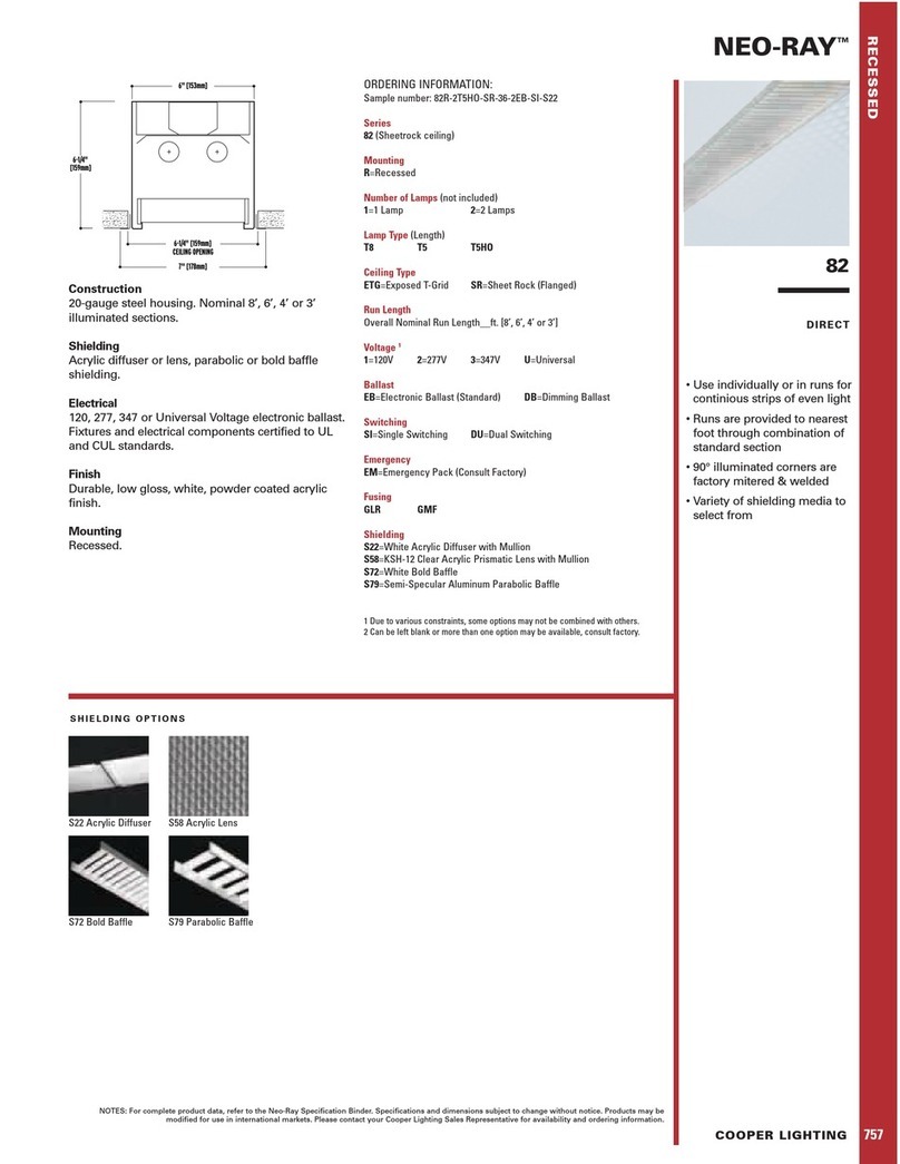 Cooper Lighting NEO-RAY 82 User manual