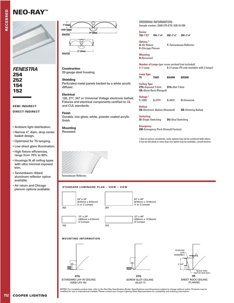 Cooper Lighting Neo-Ray 752 User manual Cooper Lighting Neo-Ray 752 User manual