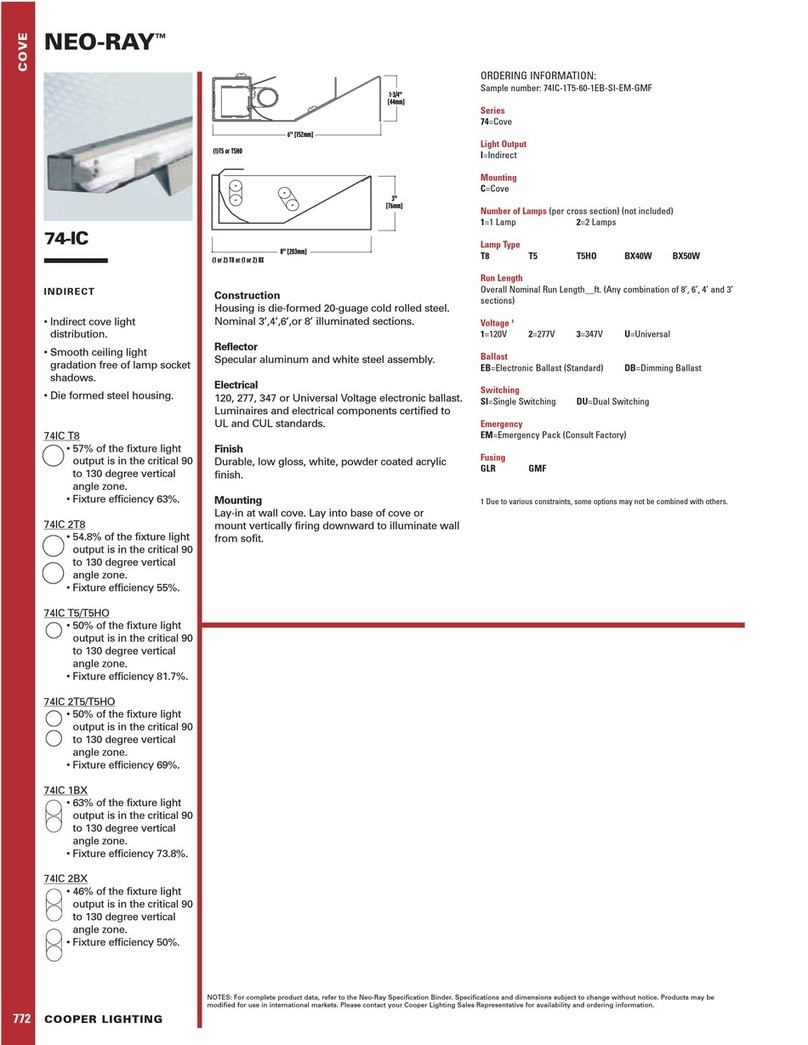 Cooper Lighting Neo-Ray 74-IC User manual Cooper Lighting Neo-Ray 74-IC User manual