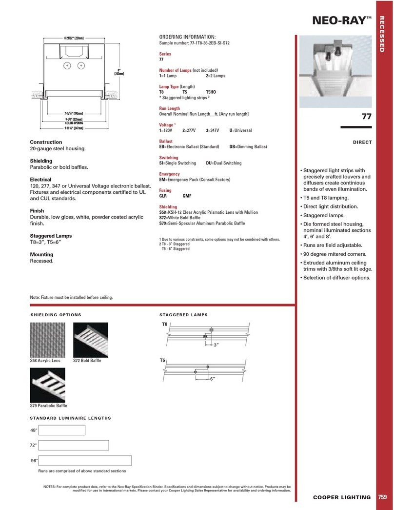 Cooper Lighting NEO-RAY 77 User manual
