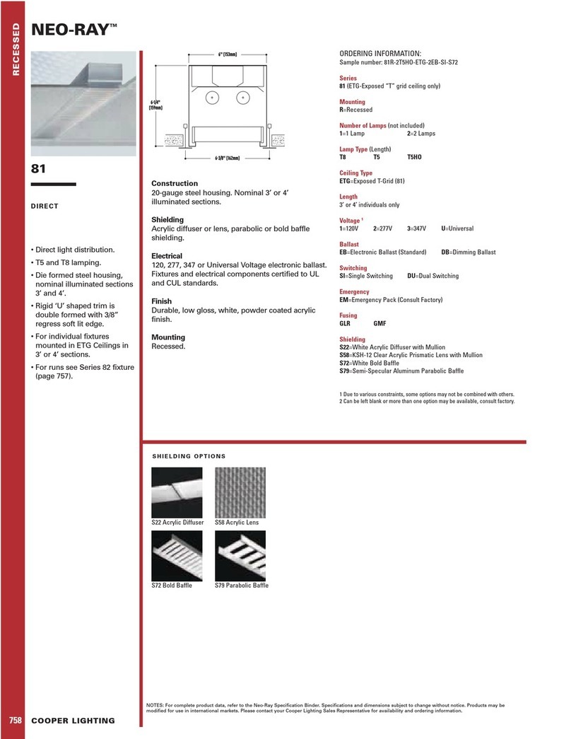Cooper Lighting Neo-Ray 758 User manual Cooper Lighting Neo-Ray 758 User manual