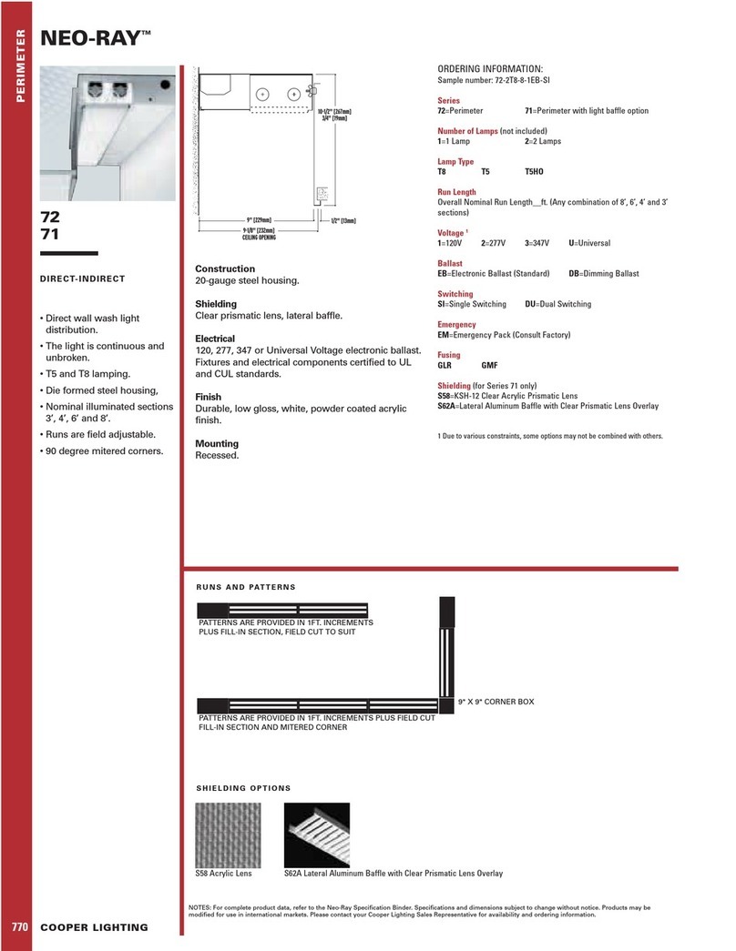 Cooper Lighting Neo-Ray 71 User manual