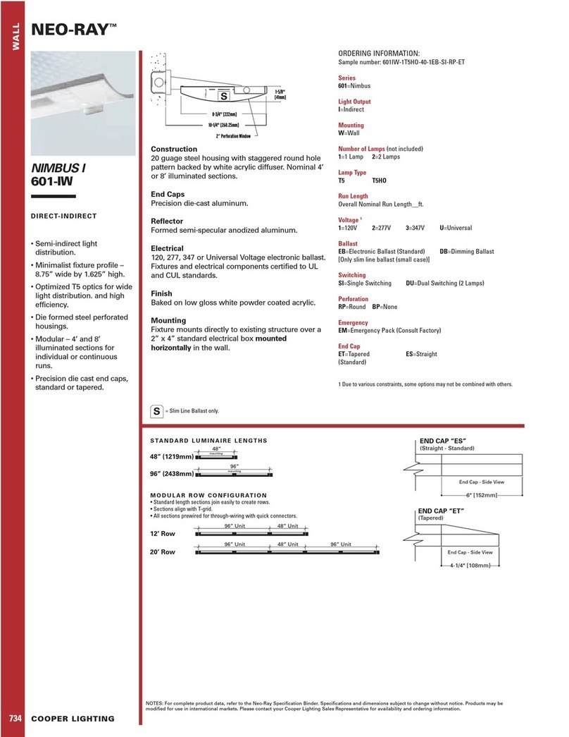 Cooper Lighting Neo-Ray 601-IW Specifications