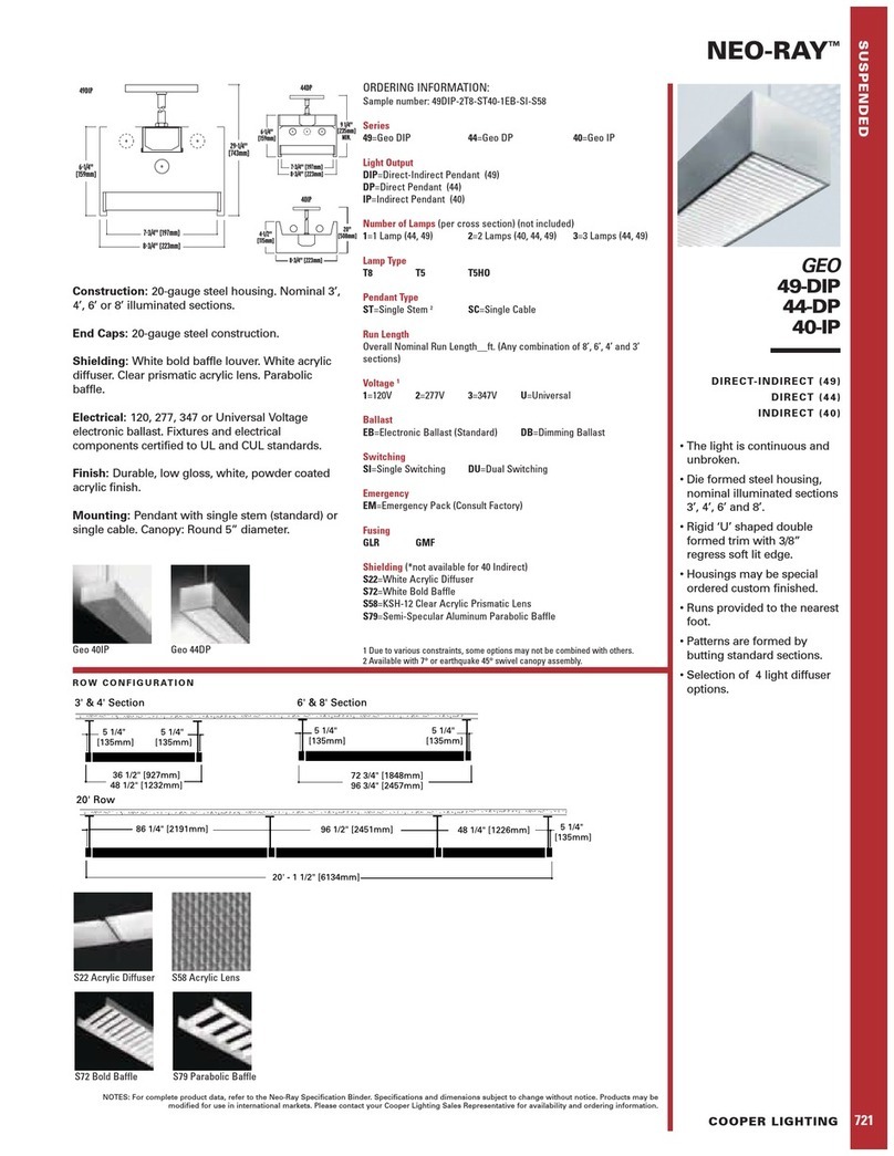 Cooper Lighting Neo-Ray 40-IP Specifications