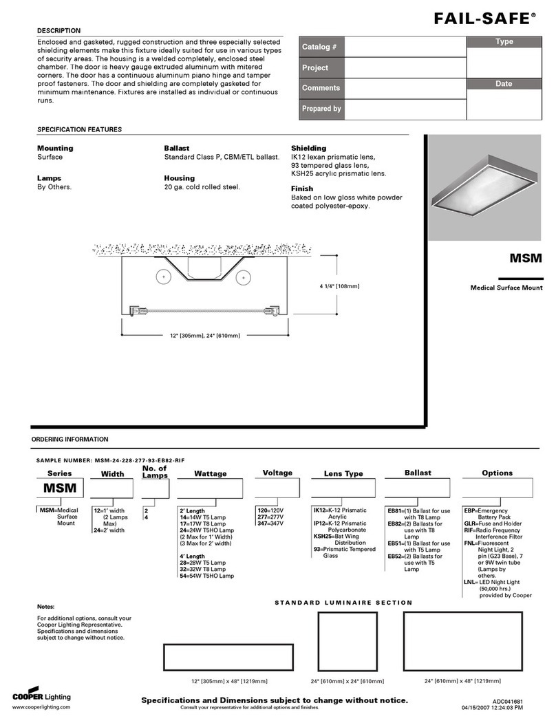 Cooper Lighting MSM User manual