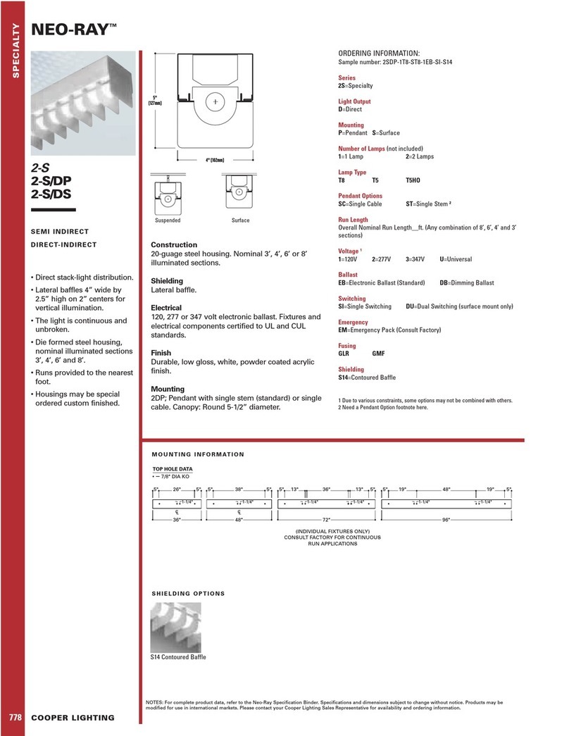 Cooper Lighting NEO-RAY 2-S User manual