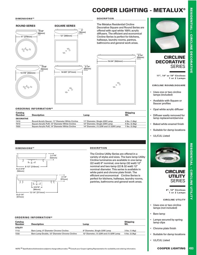 Cooper Lighting Metalux 493 User manual