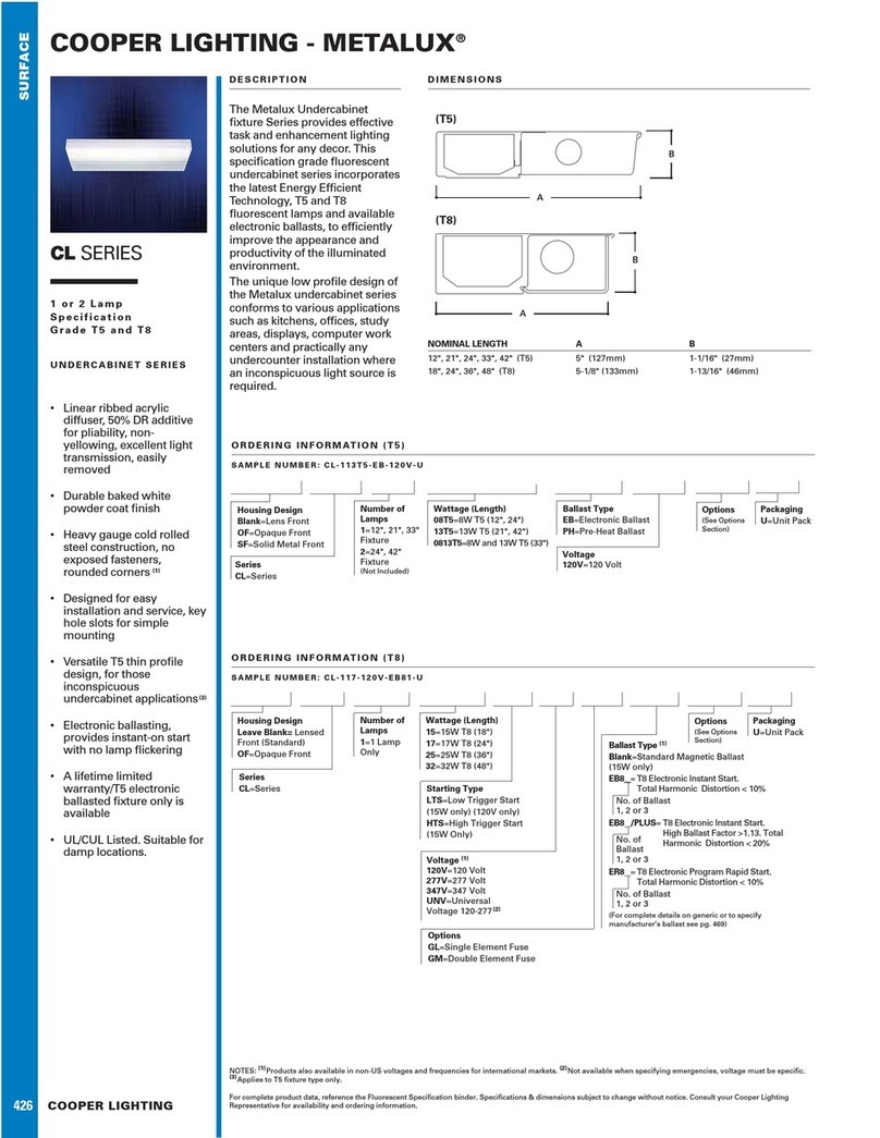 Cooper Lighting Metalux 426 User manual