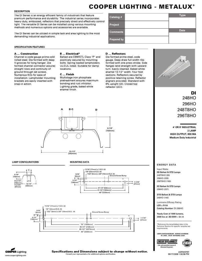 Cooper Lighting Metalux 248HO User manual
