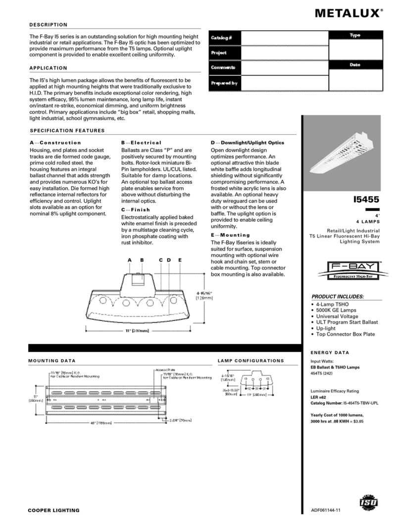 Cooper Lighting Metalux I5455 Specifications