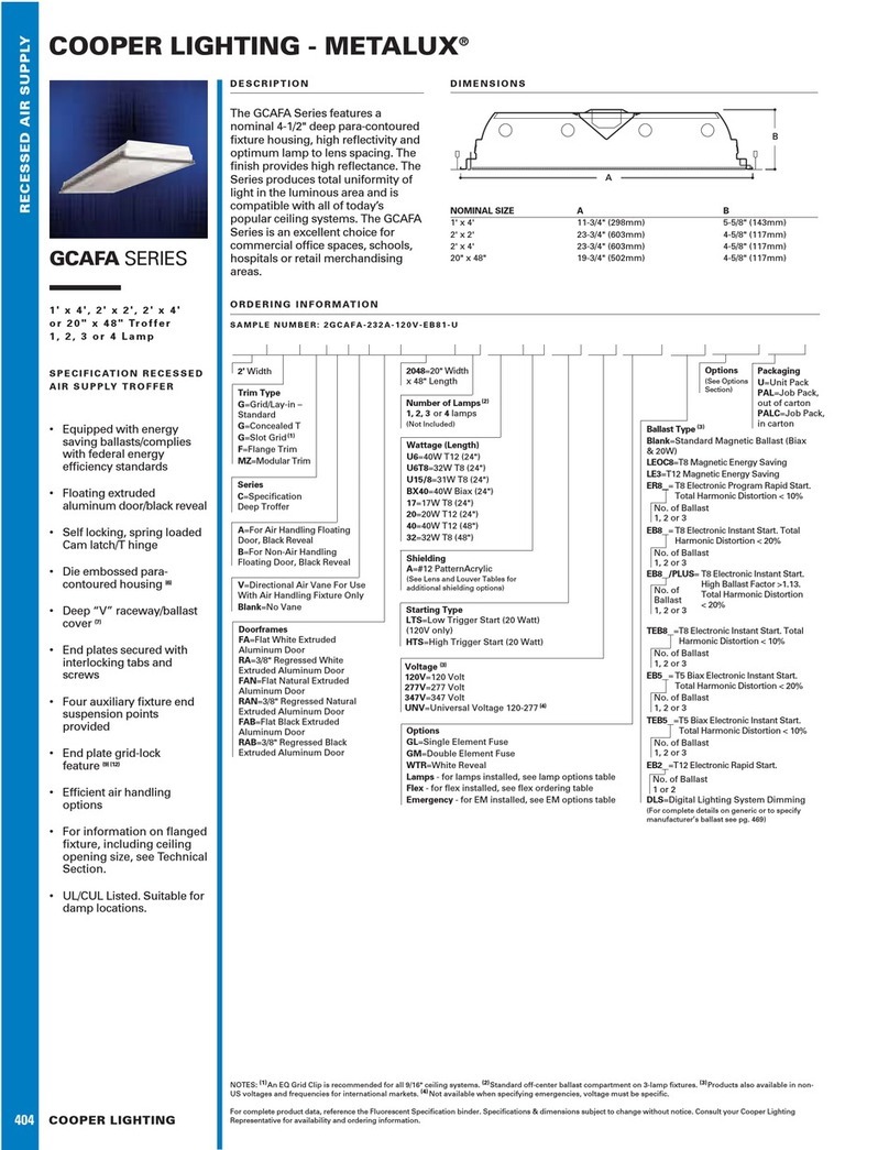 Cooper Lighting Metalux GCAFA Series Specification sheet
