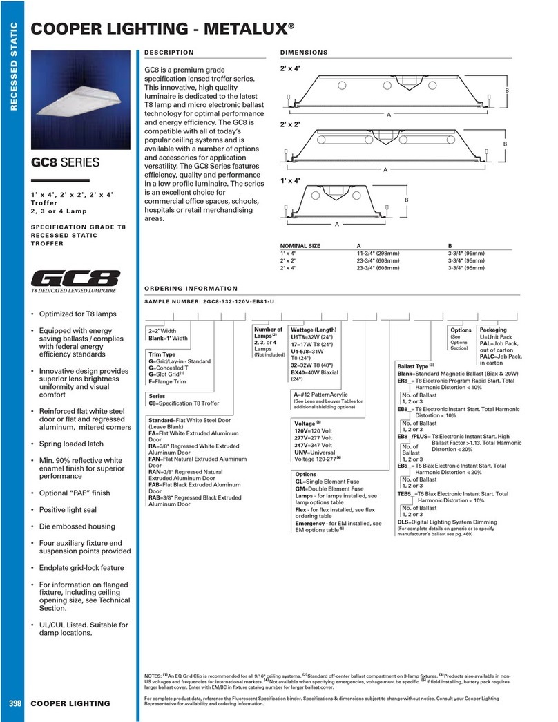 Cooper Lighting Metalux GC8 Series User manual