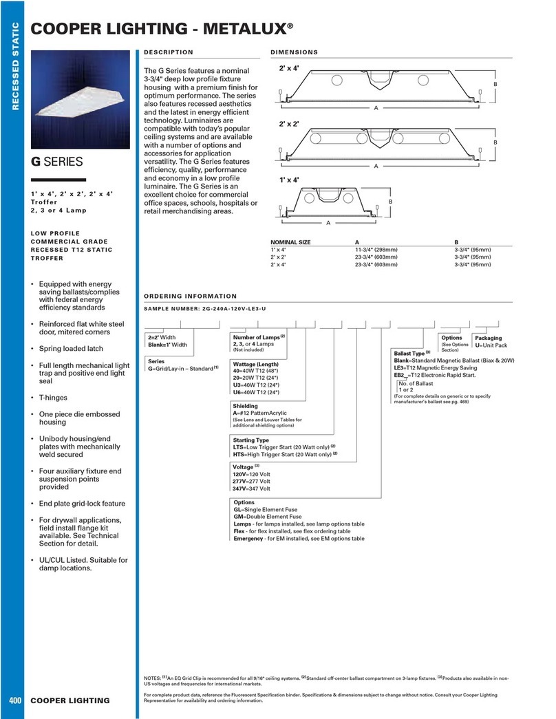 Cooper Lighting METALUX G SERIES User manual