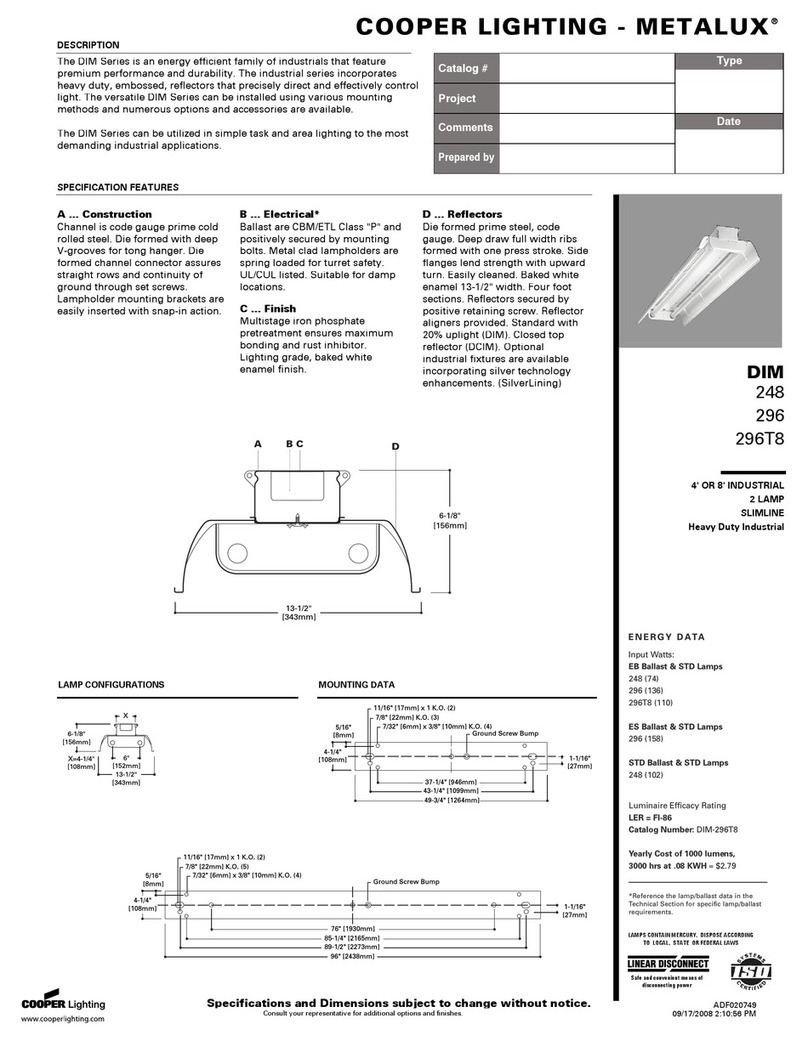 Cooper Lighting Metalux DIM User manual
