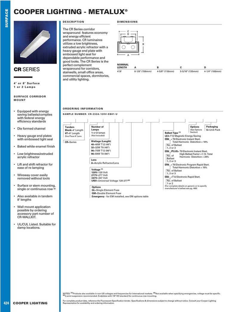 Cooper Lighting Metalux CR Series User manual