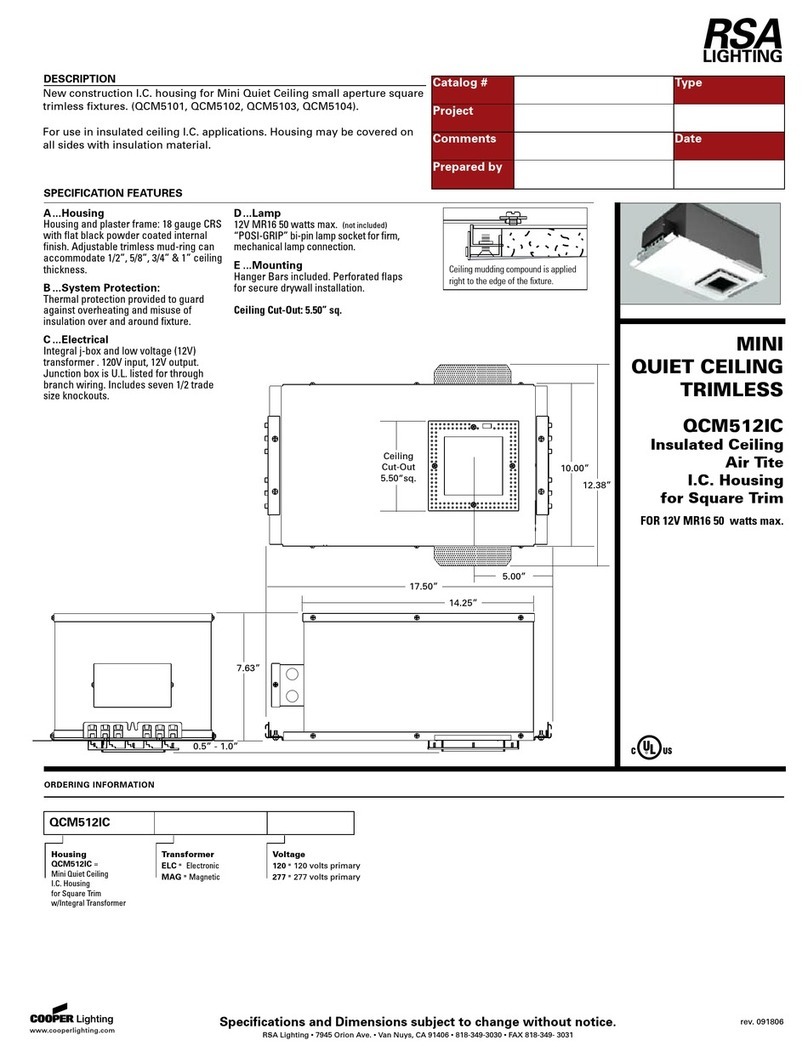RSA Lighting QCM512IC User manual RSA Lighting QCM512IC User manual