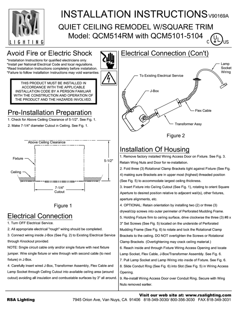 RSA Lighting QCM5104 User manual
