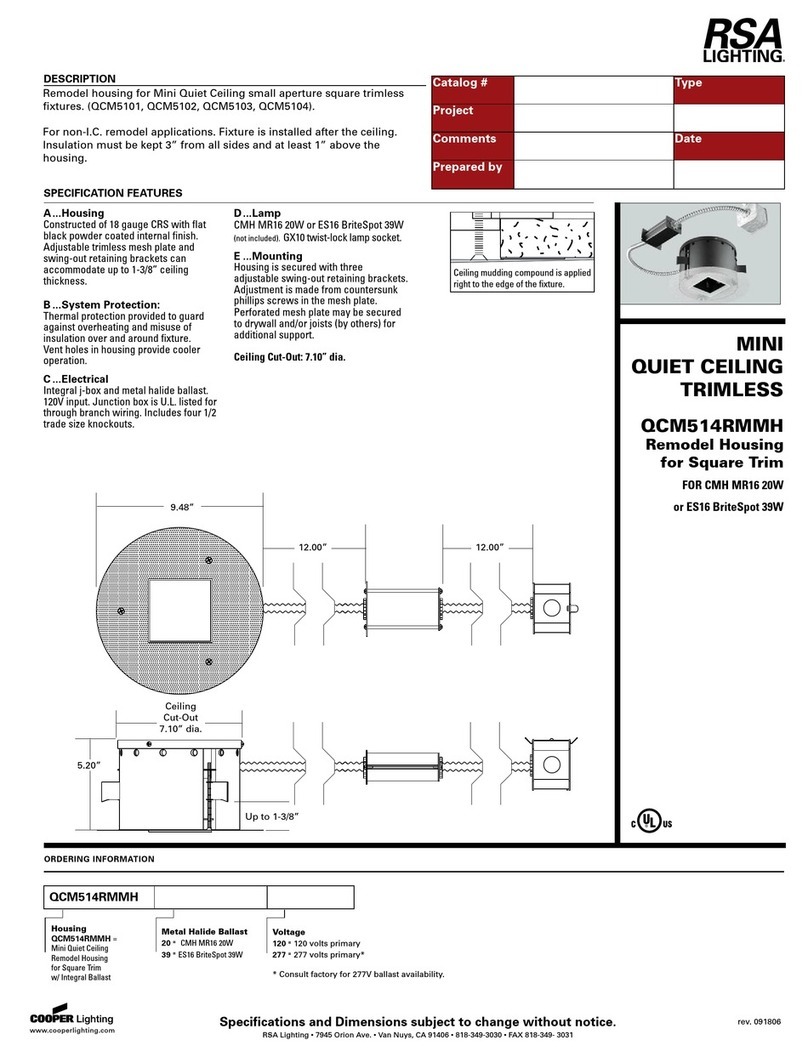 RSA Lighting QCM514RMMH User manual