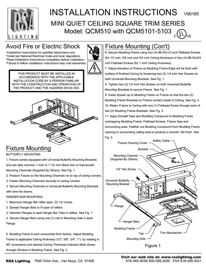 RSA Lighting QCM510 installation instructions