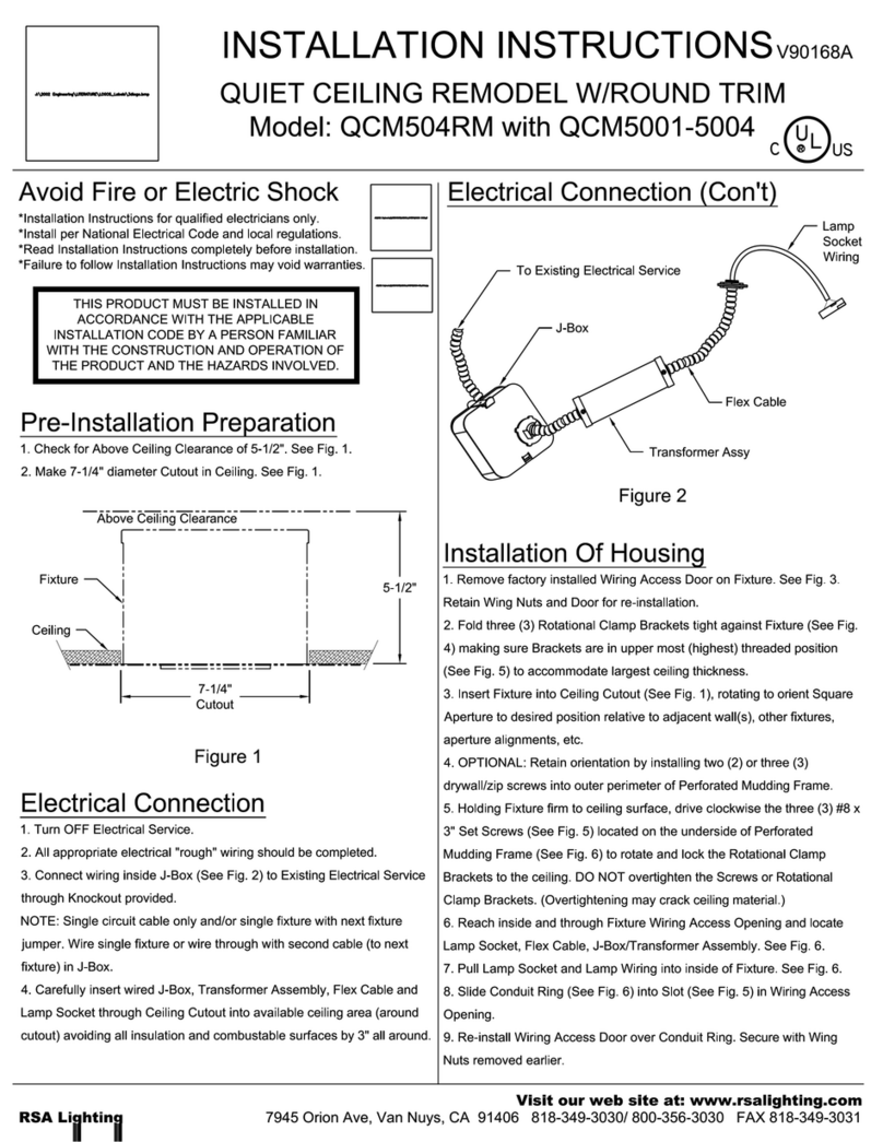 RSA Lighting QCM5001 User manual