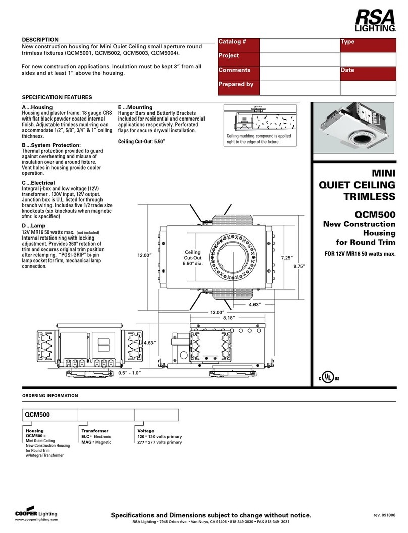 RSA Lighting QCM500 User manual