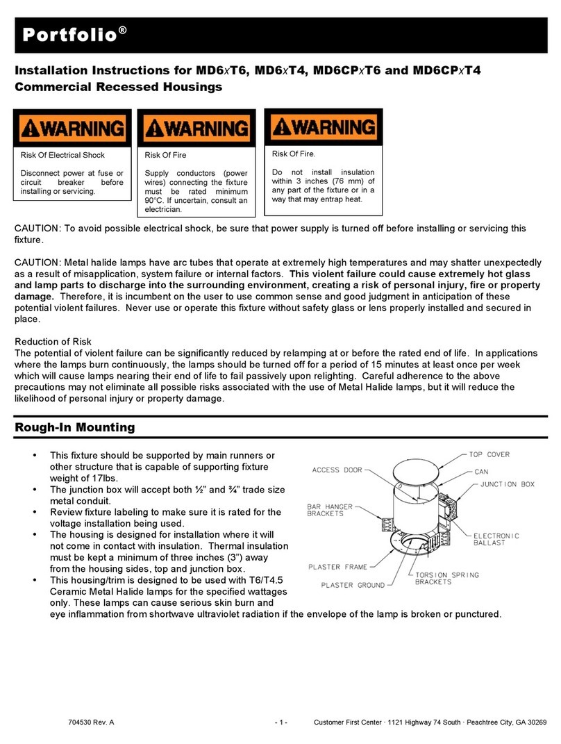 Cooper Lighting Portfolio MD6CPxT4 User manual Cooper Lighting Portfolio MD6CPxT4 User manual